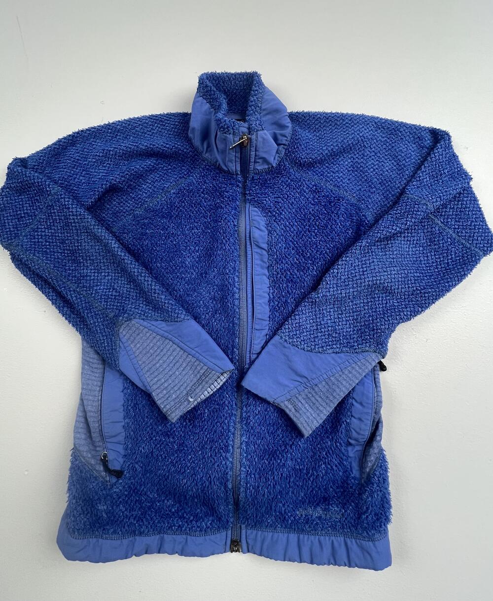 Patagonia Jacket Womens Small Blue Full Zip High Loft Fleece Outdoor Hiking
